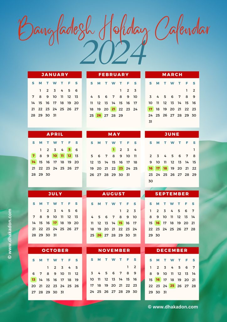 BD Public Holiday Calendar 2024