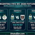 FIFA World Cup 2026 Argentina Match Schedule, Dates and Times in Bangladesh Time FIFA WC 2026 Argentina Match Schedule in Bangladesh Time