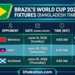 FIFA World Cup 2026 Brazil Match Schedule, Dates and Times in Bangladesh (BST) FIFA World Cup 2026 Brazil Match Schedule, Dates and Times in Bangladesh (BST)
