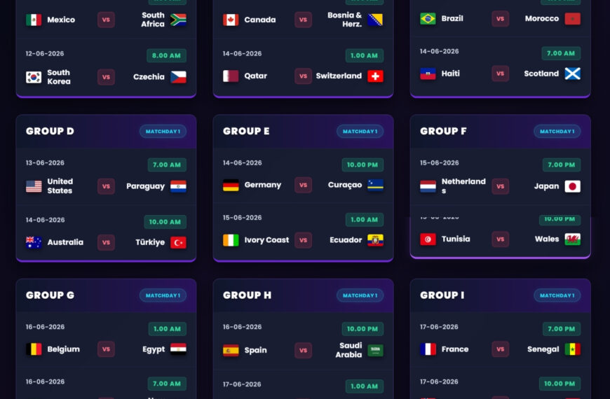 FIFA World Cup 2026 Schedule & Fixtures in Bangladesh Time GMT+6